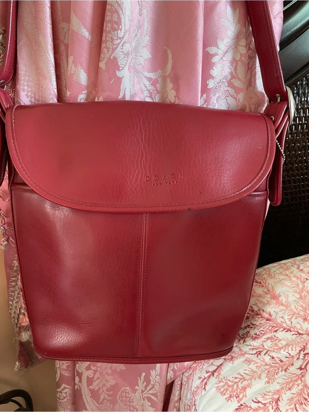 Coach Red Leather Crossbody Satchel
